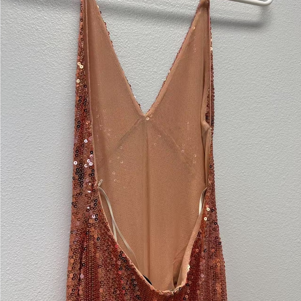 Alex Perry Rose Gold Backless Sequin Dress - Picture 12 of 13